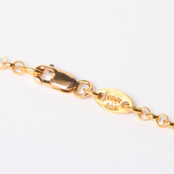 極美品 CHROME HEARTS クロムハーツ 22K 20インチ ロールチェーン ネックレス 重量約9.33g 全長約51.5cm 中古 4a007334