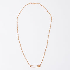 極美品 CHROME HEARTS クロムハーツ セーフティピン ネックレス 重量約13.50g ダイヤモンド K22ゴールド 22k 03 CH刻印 中古 4a007262