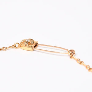 極美品 CHROME HEARTS クロムハーツ セーフティピン ネックレス 重量約13.50g ダイヤモンド K22ゴールド 22k 03 CH刻印 中古 4a007262