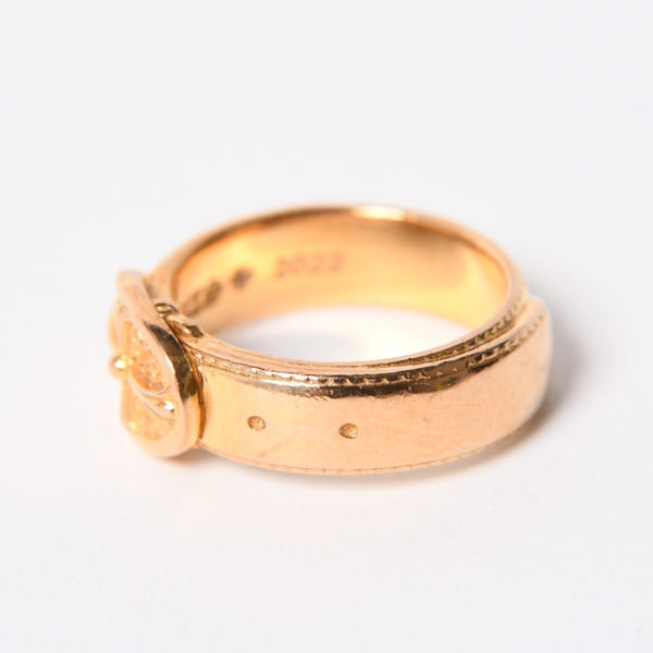 CHROME HEARTS クロムハーツ 22K クラシック オーバルクロス ベルトリング 重量約12.47g サイズ14号 22KYG 美品 中古 4a007290