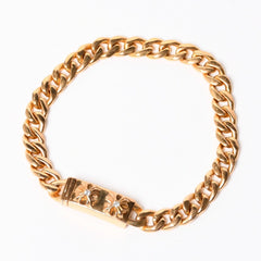 CHROME HEARTS クロムハーツ MINI ID 2CHX 2Pダイヤモンド 22K ゴールドブレスレット 22k2000刻印 重量約49.03g 美品 中古 4a007264