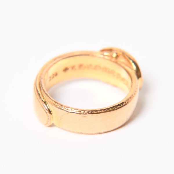 CHROME HEARTS クロムハーツ 22K クラシック オーバルクロス ベルトリング 重量約12.47g サイズ14号 22KYG 美品 中古 4a007290