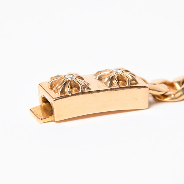 CHROME HEARTS クロムハーツ MINI ID 2CHX 2Pダイヤモンド 22K ゴールドブレスレット 22k2000刻印 重量約49.03g 美品 中古 4a007264