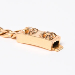 CHROME HEARTS クロムハーツ MINI ID 2CHX 2Pダイヤモンド 22K ゴールドブレスレット 22k2000刻印 重量約49.03g 美品 中古 4a007264