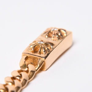 CHROME HEARTS クロムハーツ MINI ID 2CHX 2Pダイヤモンド 22K ゴールドブレスレット 22k2000刻印 重量約49.03g 美品 中古 4a007264