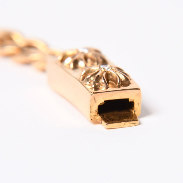 CHROME HEARTS クロムハーツ MINI ID 2CHX 2Pダイヤモンド 22K ゴールドブレスレット 22k2000刻印 重量約49.03g 美品 中古 4a007264