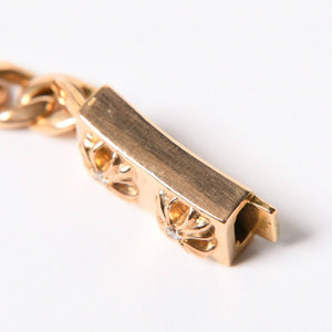 CHROME HEARTS クロムハーツ MINI ID 2CHX 2Pダイヤモンド 22K ゴールドブレスレット 22k2000刻印 重量約49.03g 美品 中古 4a007264