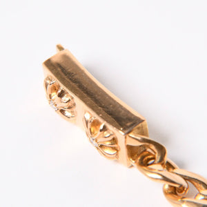 CHROME HEARTS クロムハーツ MINI ID 2CHX 2Pダイヤモンド 22K ゴールドブレスレット 22k2000刻印 重量約49.03g 美品 中古 4a007264