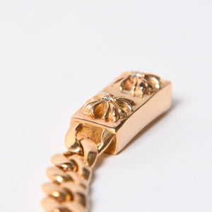CHROME HEARTS クロムハーツ MINI ID 2CHX 2Pダイヤモンド 22K ゴールドブレスレット 22k2000刻印 重量約49.03g 美品 中古 4a007264