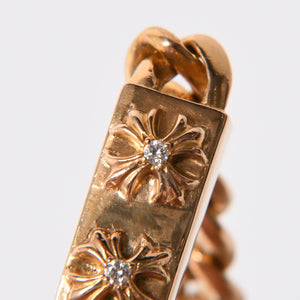 CHROME HEARTS クロムハーツ MINI ID 2CHX 2Pダイヤモンド 22K ゴールドブレスレット 22k2000刻印 重量約49.03g 美品 中古 4a007264