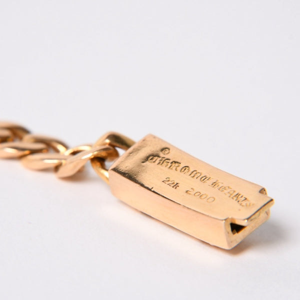 CHROME HEARTS クロムハーツ MINI ID 2CHX 2Pダイヤモンド 22K ゴールドブレスレット 22k2000刻印 重量約49.03g 美品 中古 4a007264