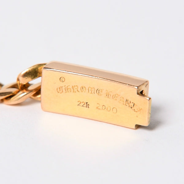 CHROME HEARTS クロムハーツ MINI ID 2CHX 2Pダイヤモンド 22K ゴールドブレスレット 22k2000刻印 重量約49.03g 美品 中古 4a007264