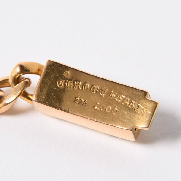 CHROME HEARTS クロムハーツ MINI ID 2CHX 2Pダイヤモンド 22K ゴールドブレスレット 22k2000刻印 重量約49.03g 美品 中古 4a007264