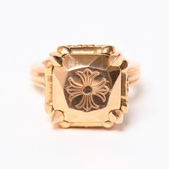極美品 CHROME HEARTS クロムハーツ 指輪 リング CHプラス カクテルリング ゴールド 重量約25.8g サイズ9号 中古 4a007260