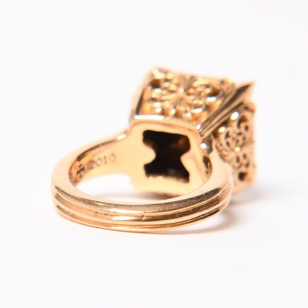 極美品 CHROME HEARTS クロムハーツ 指輪 リング CHプラス カクテルリング ゴールド 重量約25.8g サイズ9号 中古 4a007260