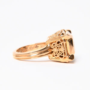 極美品 CHROME HEARTS クロムハーツ 指輪 リング CHプラス カクテルリング ゴールド 重量約25.8g サイズ9号 中古 4a007260