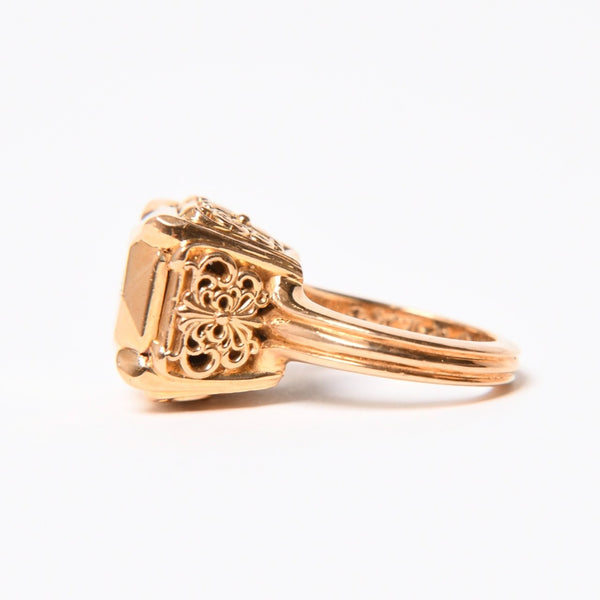 極美品 CHROME HEARTS クロムハーツ 指輪 リング CHプラス カクテルリング ゴールド 重量約25.8g サイズ9号 中古 4a007260