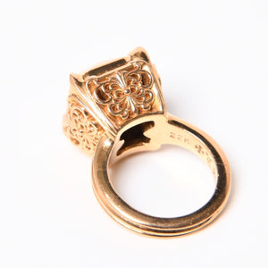 極美品 CHROME HEARTS クロムハーツ 指輪 リング CHプラス カクテルリング ゴールド 重量約25.8g サイズ9号 中古 4a007260