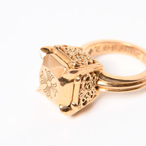極美品 CHROME HEARTS クロムハーツ 指輪 リング CHプラス カクテルリング ゴールド 重量約25.8g サイズ9号 中古 4a007260