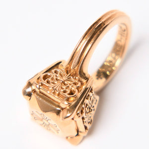 極美品 CHROME HEARTS クロムハーツ 指輪 リング CHプラス カクテルリング ゴールド 重量約25.8g サイズ9号 中古 4a007260