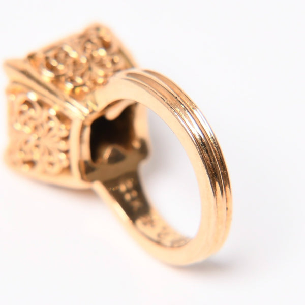 極美品 CHROME HEARTS クロムハーツ 指輪 リング CHプラス カクテルリング ゴールド 重量約25.8g サイズ9号 中古 4a007260