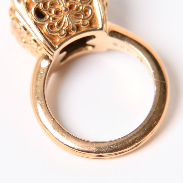 極美品 CHROME HEARTS クロムハーツ 指輪 リング CHプラス カクテルリング ゴールド 重量約25.8g サイズ9号 中古 4a007260