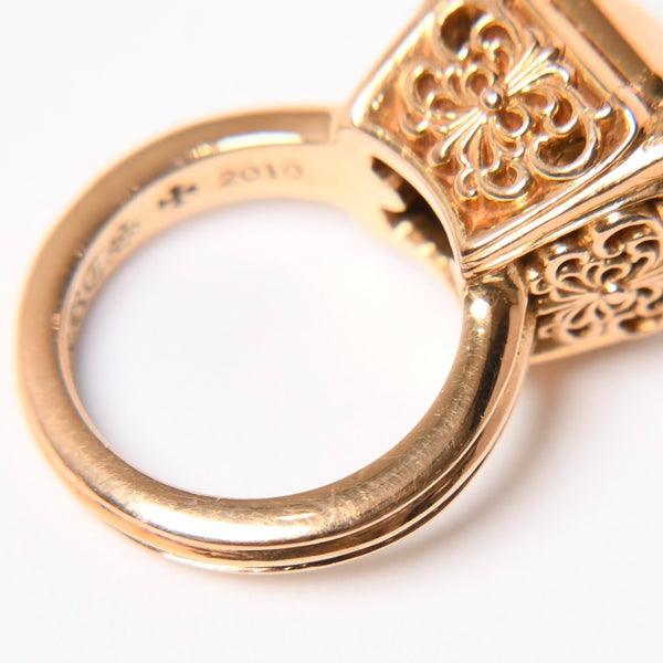 極美品 CHROME HEARTS クロムハーツ 指輪 リング CHプラス カクテルリング ゴールド 重量約25.8g サイズ9号 中古 4a007260