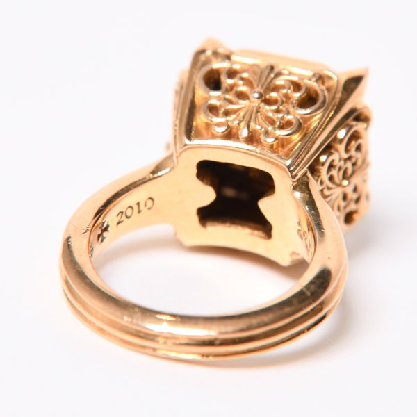 極美品 CHROME HEARTS クロムハーツ 指輪 リング CHプラス カクテルリング ゴールド 重量約25.8g サイズ9号 中古 4a007260