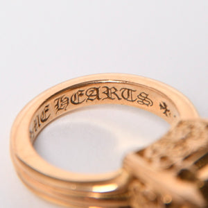 極美品 CHROME HEARTS クロムハーツ 指輪 リング CHプラス カクテルリング ゴールド 重量約25.8g サイズ9号 中古 4a007260