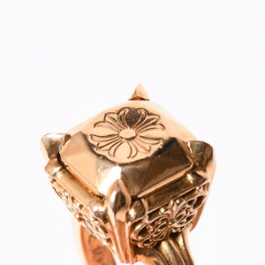 極美品 CHROME HEARTS クロムハーツ 指輪 リング CHプラス カクテルリング ゴールド 重量約25.8g サイズ9号 中古 4a007260