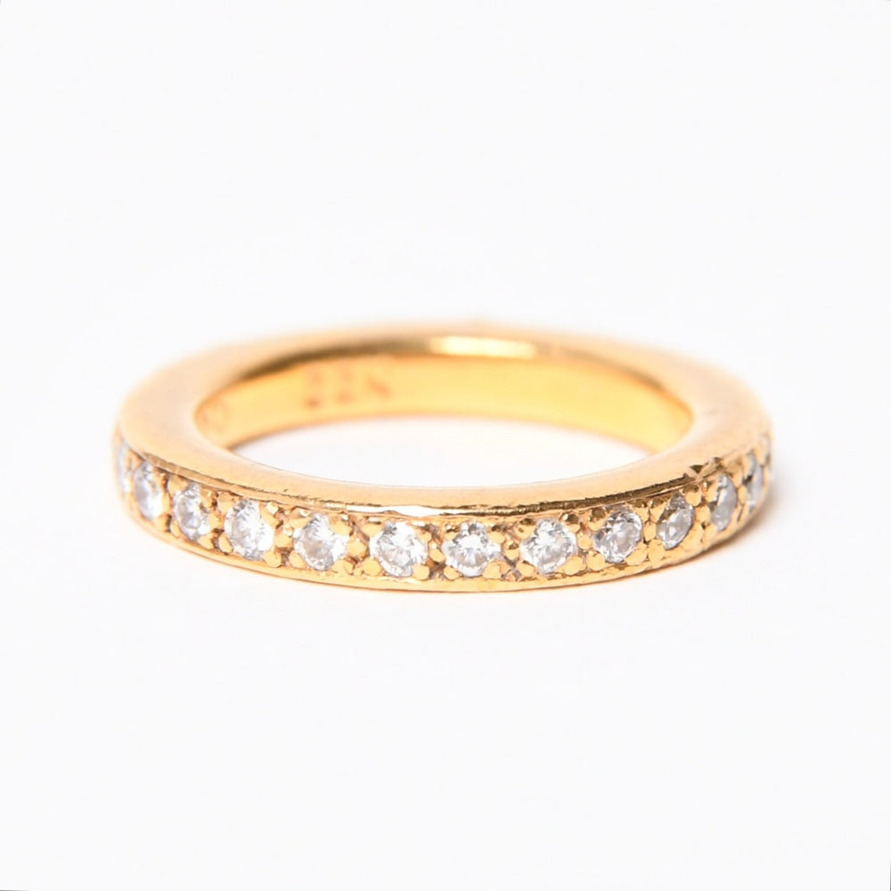 極美品 CHROME HEARTS クロムハーツ 22K TFL RING TFLリング 重量約6.52g サイズ8.5号 パヴェダイヤ 中古 4a007327