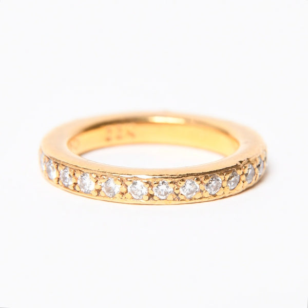 極美品 CHROME HEARTS クロムハーツ 22K TFL RING TFLリング 重量約6.52g サイズ8.5号 パヴェダイヤ 中古 4a007327