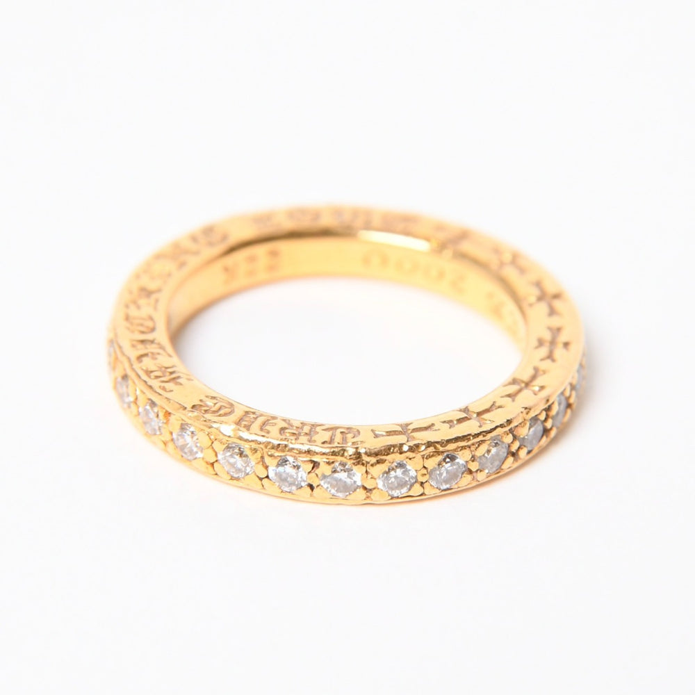 極美品 CHROME HEARTS クロムハーツ 22K TFL RING TFLリング 重量約6.52g サイズ8.5号 パヴェダイヤ 中古 4a007327