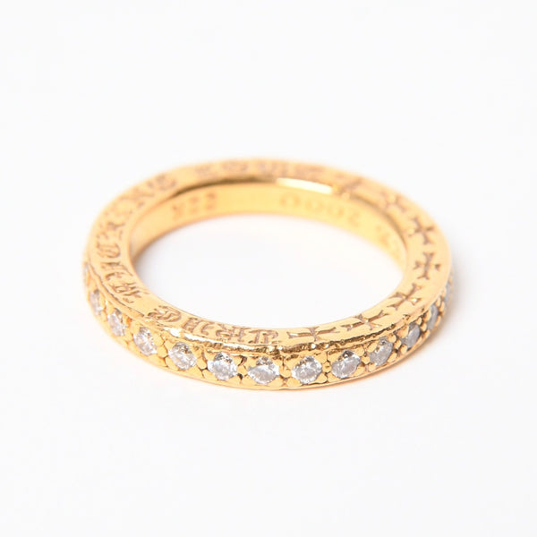 極美品 CHROME HEARTS クロムハーツ 22K TFL RING TFLリング 重量約6.52g サイズ8.5号 パヴェダイヤ 中古 4a007327