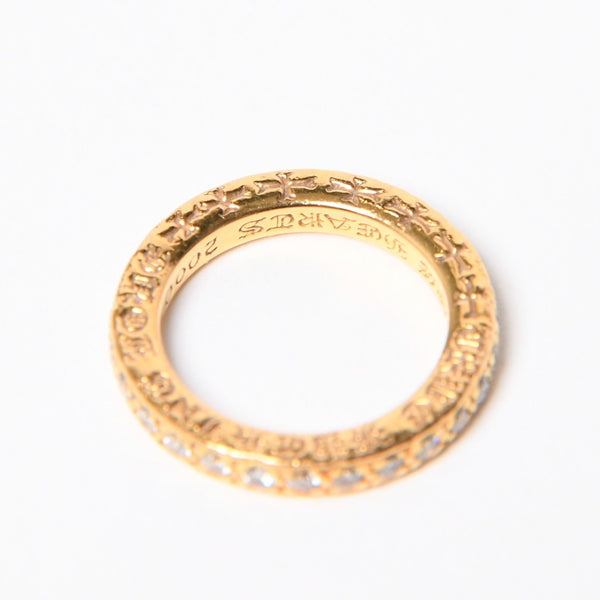 極美品 CHROME HEARTS クロムハーツ 22K TFL RING TFLリング 重量約6.52g サイズ8.5号 パヴェダイヤ 中古 4a007327