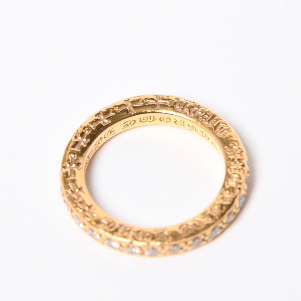 極美品 CHROME HEARTS クロムハーツ 22K TFL RING TFLリング 重量約6.52g サイズ8.5号 パヴェダイヤ 中古 4a007327
