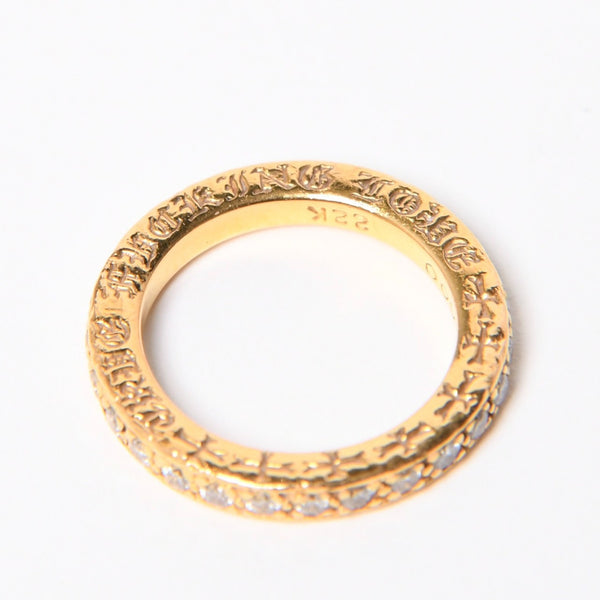 極美品 CHROME HEARTS クロムハーツ 22K TFL RING TFLリング 重量約6.52g サイズ8.5号 パヴェダイヤ 中古 4a007327
