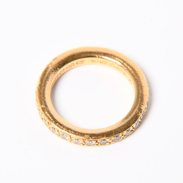 極美品 CHROME HEARTS クロムハーツ 22K TFL RING TFLリング 重量約6.52g サイズ8.5号 パヴェダイヤ 中古 4a007327