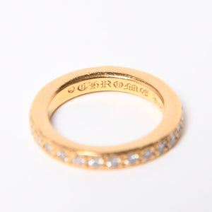 極美品 CHROME HEARTS クロムハーツ 22K TFL RING TFLリング 重量約6.52g サイズ8.5号 パヴェダイヤ 中古 4a007327