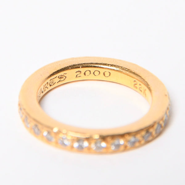 極美品 CHROME HEARTS クロムハーツ 22K TFL RING TFLリング 重量約6.52g サイズ8.5号 パヴェダイヤ 中古 4a007327
