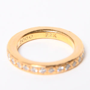極美品 CHROME HEARTS クロムハーツ 22K TFL RING TFLリング 重量約6.52g サイズ8.5号 パヴェダイヤ 中古 4a007327