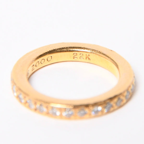 極美品 CHROME HEARTS クロムハーツ 22K TFL RING TFLリング 重量約6.52g サイズ8.5号 パヴェダイヤ 中古 4a007327