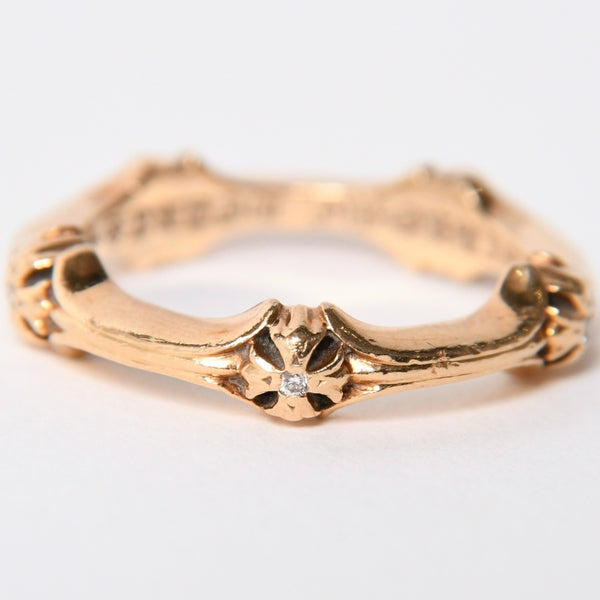 CHROME HEARTS クロムハーツ 指輪 リング 22K PLUS&BONE プラス&ボーン CHプラス ダイヤモンド ゴールド 重量約7.01g サイズ14号 美品 中古 4a007271