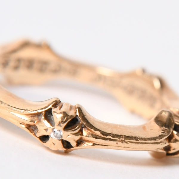 CHROME HEARTS クロムハーツ 指輪 リング 22K PLUS&BONE プラス&ボーン CHプラス ダイヤモンド ゴールド 重量約7.01g サイズ14号 美品 中古 4a007271