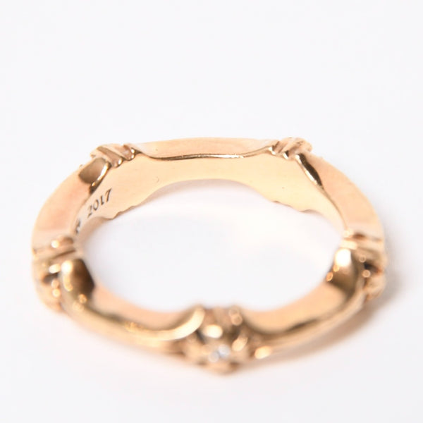 CHROME HEARTS クロムハーツ 指輪 リング 22K PLUS&BONE プラス&ボーン CHプラス ダイヤモンド ゴールド 重量約7.01g サイズ14号 美品 中古 4a007271