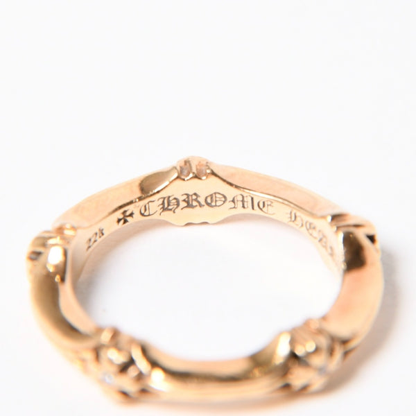 CHROME HEARTS クロムハーツ 指輪 リング 22K PLUS&BONE プラス&ボーン CHプラス ダイヤモンド ゴールド 重量約7.01g サイズ14号 美品 中古 4a007271