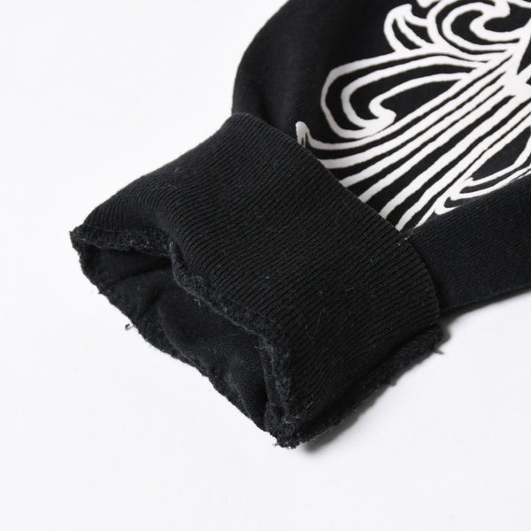 極美品 CHROME HEARTS クロムハーツ オールド 長袖Tシャツ サイズM フローラルクロス ホースシュー ニューヨーク限定 ブラック 中古 4a007292