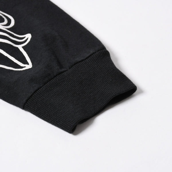極美品 CHROME HEARTS クロムハーツ オールド 長袖Tシャツ サイズM フローラルクロス ホースシュー ニューヨーク限定 ブラック 中古 4a007292