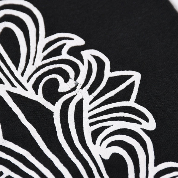 極美品 CHROME HEARTS クロムハーツ オールド 長袖Tシャツ サイズM フローラルクロス ホースシュー ニューヨーク限定 ブラック 中古 4a007292