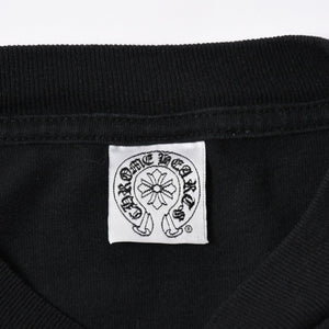 極美品 CHROME HEARTS クロムハーツ オールド 長袖Tシャツ サイズM フローラルクロス ホースシュー ニューヨーク限定 ブラック 中古 4a007292